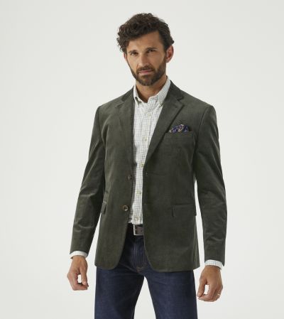 Taylor Corduroy Tailored Jacket Olive Green