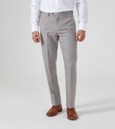 Jude Suit Slim Tapered Trousers Stone Grey Tweed Herringbone