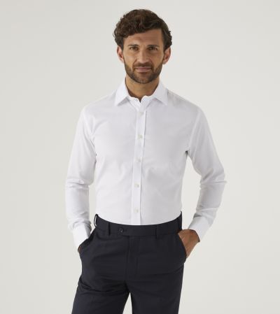 Luxury Cotton Formal Shirt Tailored White