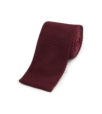 Wine Knitted Tie and Pocket Square