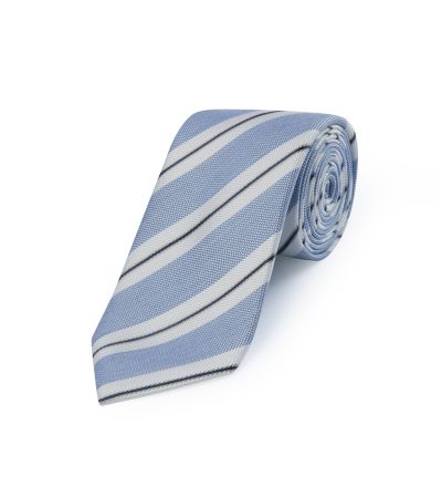 Blue / White Stripe Silk Tie