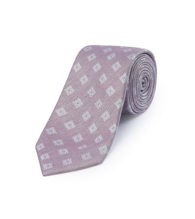 Pink / Blue Geometric Silk Tie