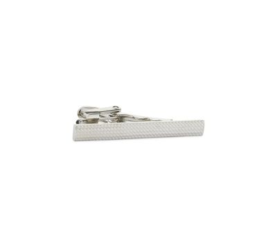 Silver Textured Tie Clip