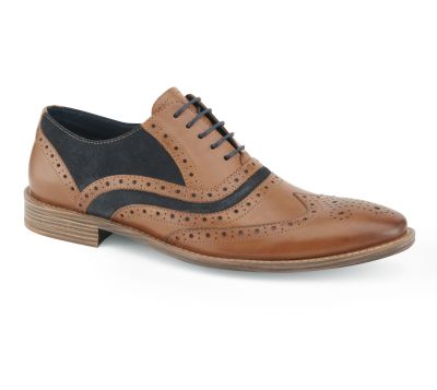 Tan / Navy Brogue Shoes