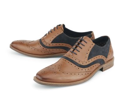 Tan / Navy Brogue Shoes