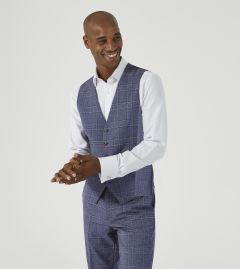 Irwin Suit Waistcoat Blue Check