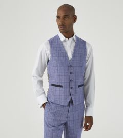 Lloyd Suit SB Waistcoat Blue Check