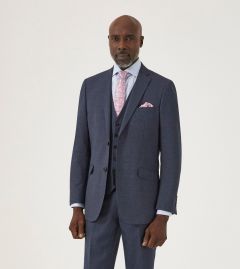 Harcourt Tailored Suit Blue Tweed Effect