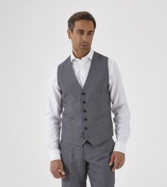 Harcourt SB Waistcoat Silver Grey Tweed Effect