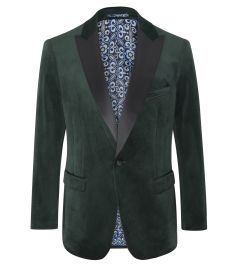 Jive Velvet Tailored Jacket Bottle Green