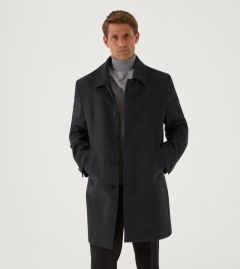 Aldgate Wool Blend Coat Charcoal Grey