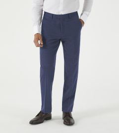 Guildford Suit Tapered Slim Trousers Navy Blue Check