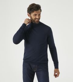 Russ Merino Blend Roll Neck Navy