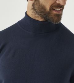 Russ Merino Blend Roll Neck Jumper Navy