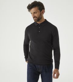 Brad Merino Blend Polo Shirt Black