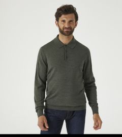 Brad Merino Blend Polo Shirt Moss Green