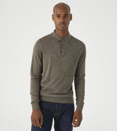 Brad Merino Blend Polo Shirt Brown Mocha