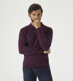 Brad Merino Blend Polo Shirt Claret Red