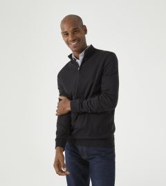 Miles Merino Blend 1/4 Zip Sweater Black