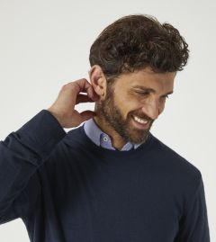 Alex Merino Blend Crewneck Jumper Navy