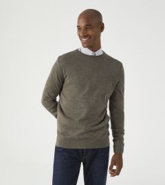 Alex Merino Blend Crewneck Sweater Mocha Brown