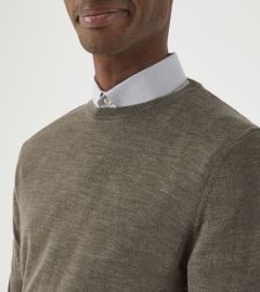 Alex Merino Blend Crewneck Jumper Mocha Brown