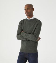 Alex Merino Blend Crewneck Sweater Moss Green