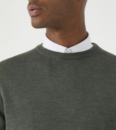 Alex Merino Blend Crewneck Jumper Moss Green