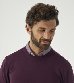 Alex Merino Blend Crewneck Jumper Claret Red