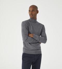 Russ Merino Blend Roll Neck Grey