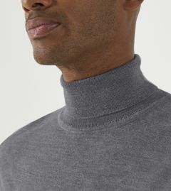 Russ Merino Blend Roll Neck Jumper Grey