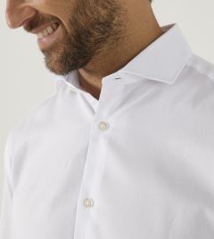 Cotton Formal Shirt Tailored White Dobby