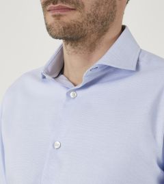 Premium Cotton Formal Shirt Tailored Blue Dobby