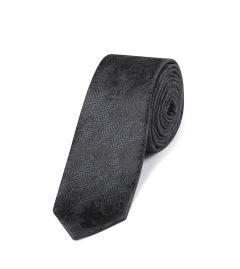 Fancy Tie and Pocket Square Black Floral