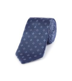 Blue Geometric Print Tie