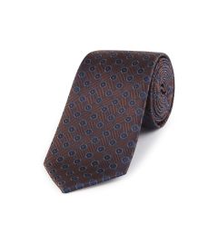 Orange / Blue Geometric Print Tie