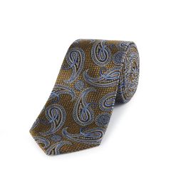 Gold Paisley Silk Tie