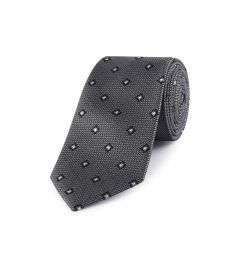 Silver Geo Silk Tie