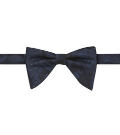 Black / Navy Bow Tie with White / Navy Geo Pocket Square