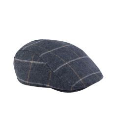 Paxon Flat Cap Navy Windowpane Check