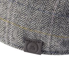 Quill Flat Cap Grey Herringbone Check