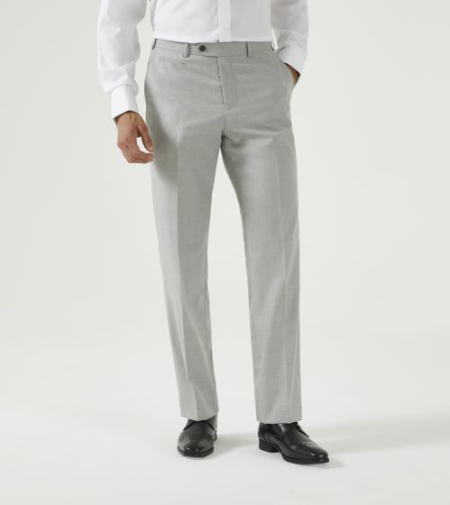 Buy BOSS Silver Classic Fit Flat Front Trousers for Men Online  Tata CLiQ  Luxury
