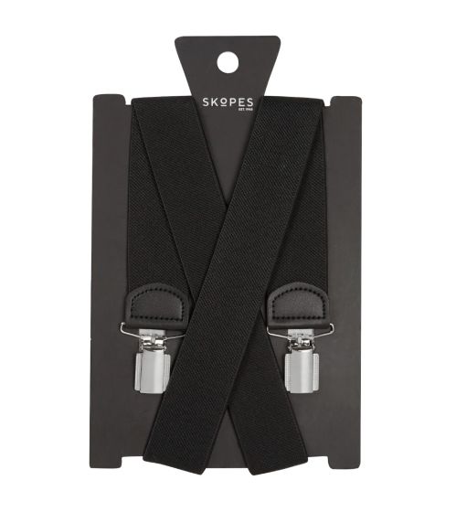 Basic Sense 25mm Braces For Trousers Y-Shape Suspenders with Genuine  Leather Trim Heavy Duty Metal Strong Clips, Black : Amazon.co.uk: Fashion